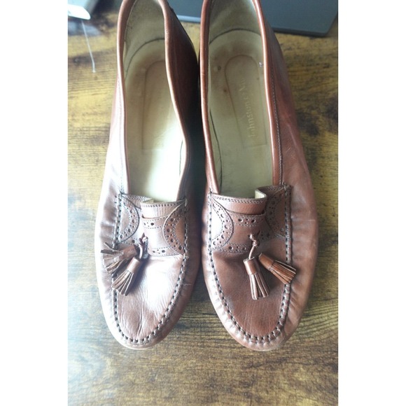 Johnston & Murphy Mens Tassel Loafer Brown Slip On Dress Shoe Size 7.5 M Leather - Picture 3 of 15